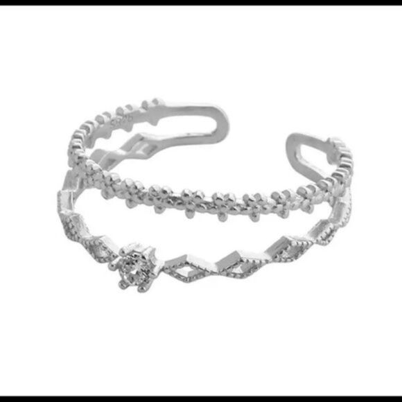 White Gold Plated Diamond Ring - Picture 5 of 5